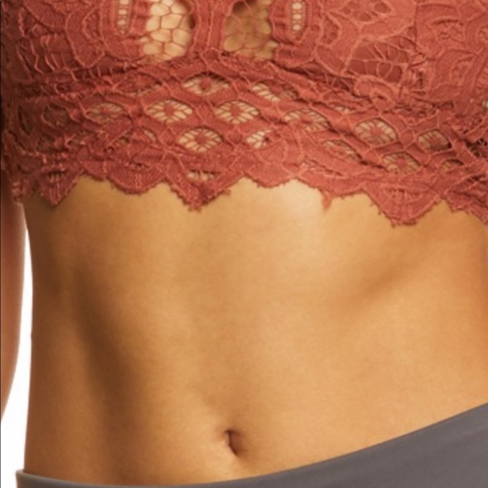 Free people adella bralette large, copper NWT .